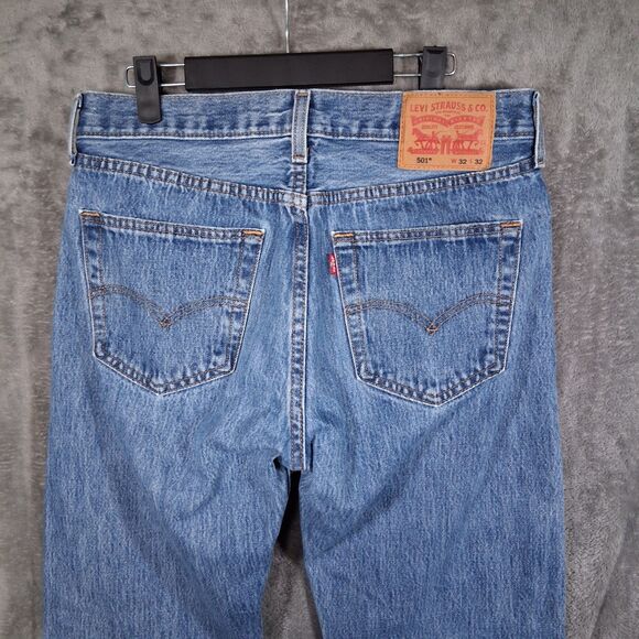 Levis 501xx Mens Original Fit Medium Stone Wash Size 32x32 Inseam 31 - Picture 4 of 8